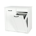 thumbnail image 5 of Tcbosik Tilt out Laundry Hamper Cabinet, Bathroom Storage Cabinet with 2 Removable Liner Bags, Trash Cabinet Can Bin for Kitchen Bathroom Living Room, White, 5 of 9
