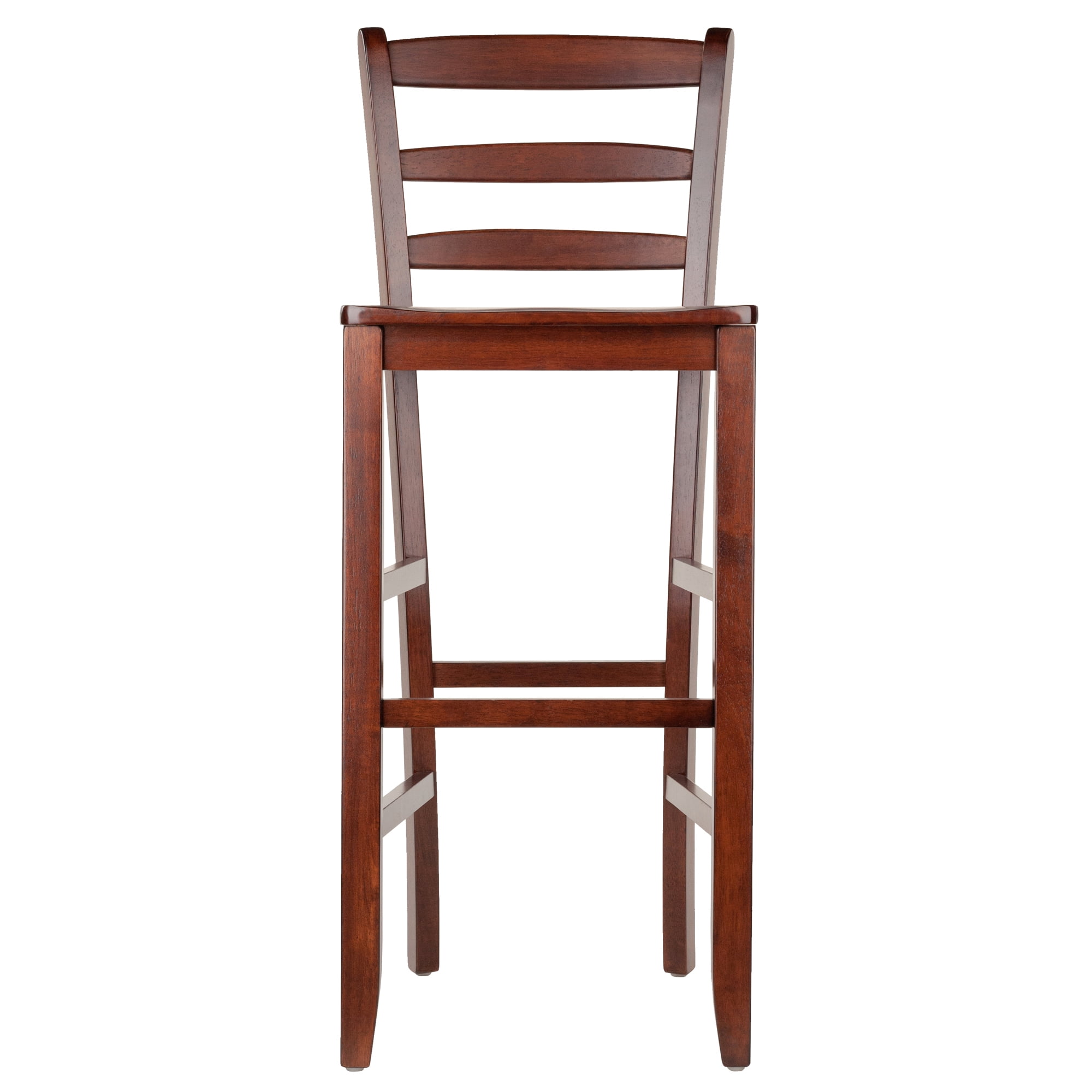 Winsome Benjamin Ladder-Back Bar Stools, Set of 2, Walnut Finish