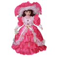 thumbnail image 2 of Muñeca de porcelana elegante coleccionable con cara de maquillaje esmaltado, muñeca de cerámica para vestir Rosa, 2 of 9