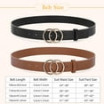 thumbnail image 6 of Women Leather Belt Fashion Double O-Ring Soft Faux Leather Waist Belts For Jeans Dress, 6 of 9