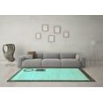 thumbnail image 3 of Ahgly Company Indoor Rectangle Solid Light Blue Modern Area Rugs, 2' x 3', 3 of 4