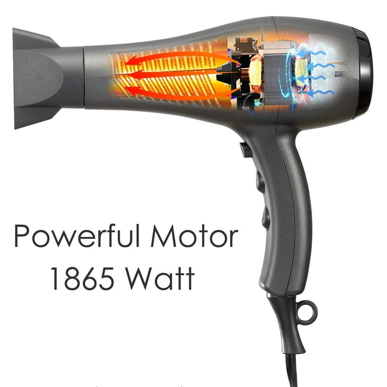NITION Negative Ions Ceramic Hair Dryer with Diffuser Attachment Ionic Blow Dryer Quick Drying 1875 Watt 2 Speed 3 Heat Settings Walmart