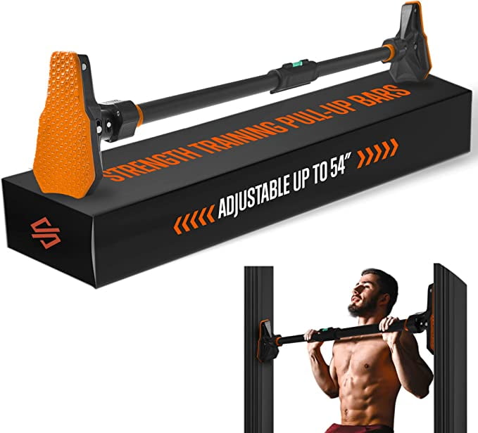 SQUATZ Adjustable Pullup Bar, Upper Body Workout Bar for Men and Women