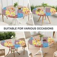 thumbnail image 7 of Pioneer Flower Floral Print Pattern Round Fitted Tablecloth with Elastic Edge,Dining Table Cover Waterproof,Outdoor Round Tablecloth for Camping,Dining,Indoor and Outdoor, 7 of 7