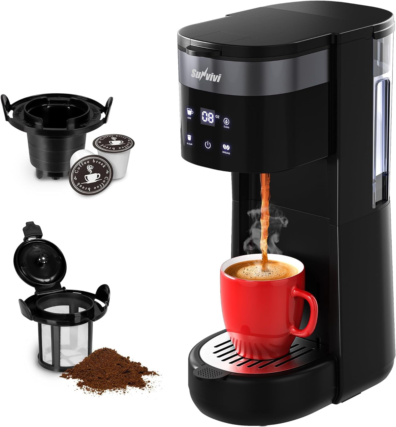 Crux Single Serve K Cup Coffee Maker with Water Tank Gray 14792 Walmart