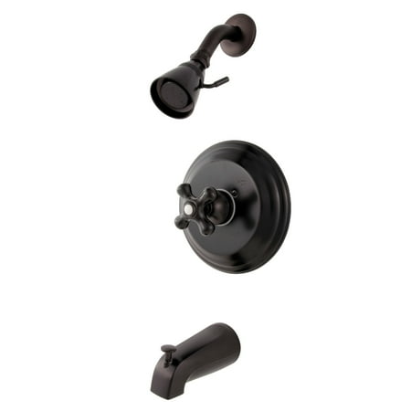 Kingston Brass KB3635PKX Duchess Tub and Shower Faucet with Cross Handle Oil Rubbed Bronze