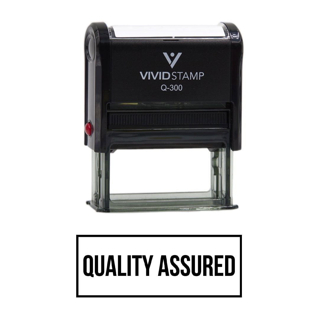(3 pack) All Quality Quality Assured Self-Inking Rubber Stamp | Professional Business Branding (Black Ink) - Q-200
