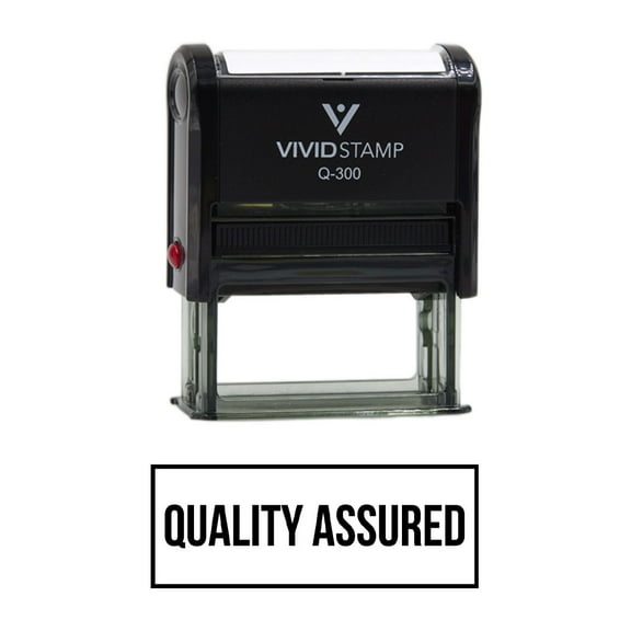 All Quality Quality Assured Self-Inking Rubber Stamp | Professional Business Branding (Black Ink) - Q-200