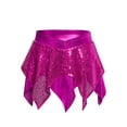 thumbnail image 3 of TiaoBug Girl's Mini Skirts Metallic Hip Hop Jazz Dance Cheerleading Sparkly Sequin Skater Skorts Dancewear Hot Pink 14, 3 of 5