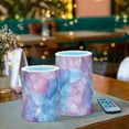thumbnail image 3 of Yayeee Flameless Candles with Remote Flickering Battery Operated Multi Color Changing, Watercolor Blue Marble Pattern, 3 of 7