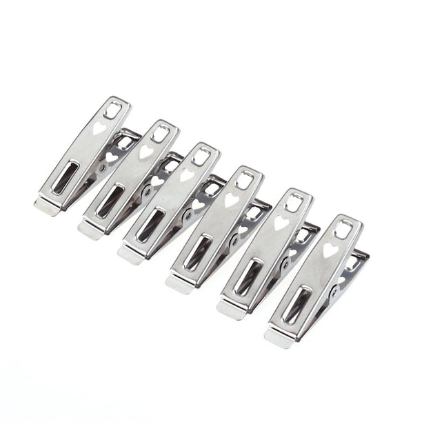 40 pinzas de acero inoxidable para ropa, pinzas metálicas para calcetines, pinzas multifuncionales para ropa (tipo corazón)