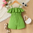 thumbnail image 7 of Actgleam Toddler Girl Jumpsuit Strap Sleeveless One-piece Summer Clothes 3-7T,Green, 7 of 7