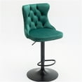 thumbnail image 4 of JERFIT Modern Velvet Swivel Bar Stools with Backs, Set of 2, Upholstered Adjustable Height Counter Stools for Kitchen Island, Pub, Dining Room, Green, 4 of 10