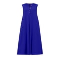 thumbnail image 1 of HBFAGFB Combinaisons pour Femmes Grande Taille Col Rond Décontracté Sans Manches Taille Haute Combinaisons Bleu Taille TTTG, 1 of 8