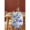Flower Watercolor Butterfly Iris Home Decor Table Runner Wedding