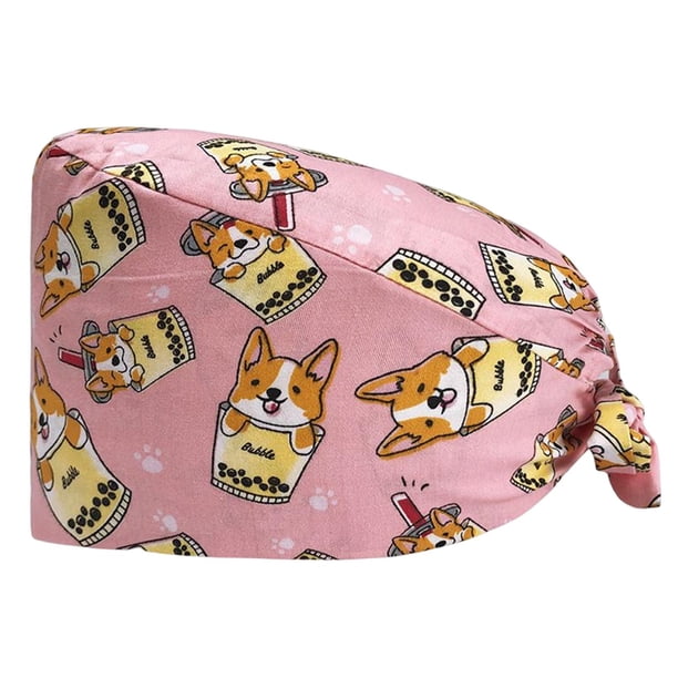 Gorros de trabajo con estampado de enfermera quirúrgica con estilo, gorros de trabajo elásticos odontología, gorro para fregar, gorro B Macarena Sombreros abultados