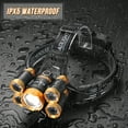 thumbnail image 3 of Headlamp, High Lumen Ultra Bright 5 LED Head Light, USB Rechargeable Waterproof Headlight Flashlight with Zoomable, 4 Modes Head Lamp for Outdoor Camping Hiking Fishing Hunting, 3 of 6