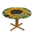 thumbnail image 3 of JEUXUS Sunflower Butterfly Round Table Cloth,Watercolor Floral Tablecloth Waterproof Stain Resistant Washable Circle Table Cover for Home Kitchen Dining Room Party Outdoor Picnic, 3 of 7