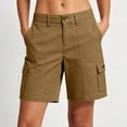 thumbnail image 4 of Yievot Cargo Shorts for Women 7 Inch Inseam Button High Waist Multi Pocket Casual Summer Outdoor Hiking Shorts, 4 of 9
