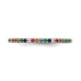 thumbnail image 4 of Prizma Sterling Silver Rhodium-plated Colorful CZ Thin Band Ring, 4 of 6