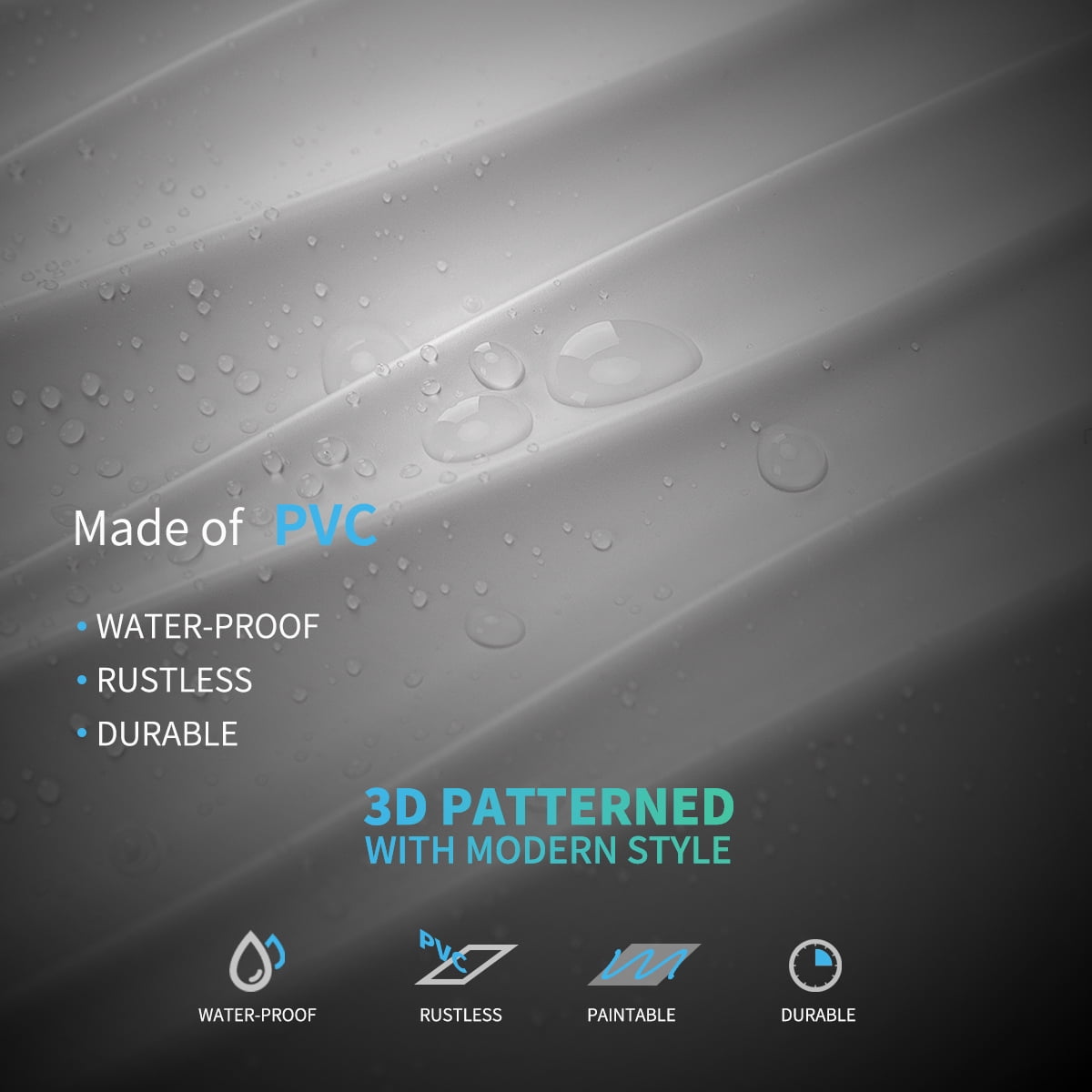 Art3d 6-Pack 47.2 "x23.6" PVC 3D Wall Panels Cum 2ftx4ft Drop Ceiling Tile, 3D Textured Wavy Wall Paneling-White