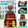 thumbnail image 4 of Gaming Backpack Set - 3pcs School Bookbag with Lunch Box and Pencil Case, Big 17 Inch Video Game Themed Backpack for Middle Elementary Grade Teen Boys Students, 4 of 7