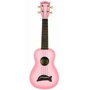Kala MK-SD-PKBURST Makala Dolphin Soprano Ukulele - Pink Burst Bundle with Hard Case, Tuner, Austin Bazaar Instructional DVD, and Polishing Cloth