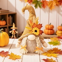 LED Light Up Thanksgiving Gnome Decor - Battery Operated Fall Tabletop Accent Glowing Figurine Seasonal Home Gift Fireplace Mantle Decor(B-Woman)