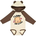 thumbnail image 3 of Inktastic I Loaf You a Lot with Cute Bread Clip Art Boys or Girls Long Sleeve Baby Bodysuit, 3 of 5
