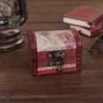 thumbnail image 2 of Visland Retro Stamp Style Metal Lock Wooden Jewelry Storage Box Treasure Necklace Case, 2 of 6