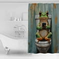 thumbnail image 2 of Funny Animal Shower Curtain, 60" x 72", Frog Sitting on Toilet Frog Playing Phone Waterproof Bathroom Curtain Washable Shower Curtain Set with 12 Hooks, 2 of 6