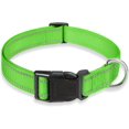 thumbnail image 1 of Reflective Dog Collar with Buckle Adjustable Safety Nylon Collars for Small Medium Large Dogs, Pink S Grass Green M, 1 of 1