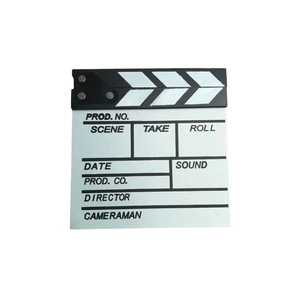 Seitruly Clapperboard de película, accesorio, placa de aviso, patrón impreso, resistente, grabación de vídeo, Director, claquetas, tableros de Electrónica Blanco/S 20*20CM