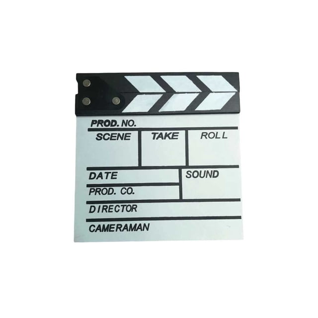 Seitruly Clapperboard de película, accesorio, placa de aviso, patrón impreso, resistente, grabación de vídeo, Director, claquetas, tableros de Electrónica Blanco/S 20*20CM