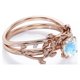 thumbnail image 4 of JeenMata Juego de Boda de Piedra Lunar Azul Facetada Redonda de 0,50 Quilates Anillo de Piedra Lunar Vintage Intrincado: Oro Rosa de 18 K sobre Plata, 4 of 6