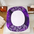 thumbnail image 5 of Manfei Purple Flower Floral Queen Sheet Set (4-Piece) Purple White Paisley Romantic Luxury Decor For Men Women, 5 of 7