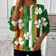 thumbnail image 1 of TaTaai Ladies St. Patrick's Day Print Fashion Loose Round Neck Sweatshirt Long Sleeve Casual Pullover Top Soft for Daily Home Office Streetwear Gift, 1 of 5