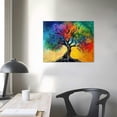 thumbnail image 3 of COMIO Tree Of Life Wall Art Colorful Tree Pictures Wall Decor Graffiti Canvas Prints Artwork Paintings Home Office Decorations for Bathroom Kitchen Bedroom Living Room, 3 of 4
