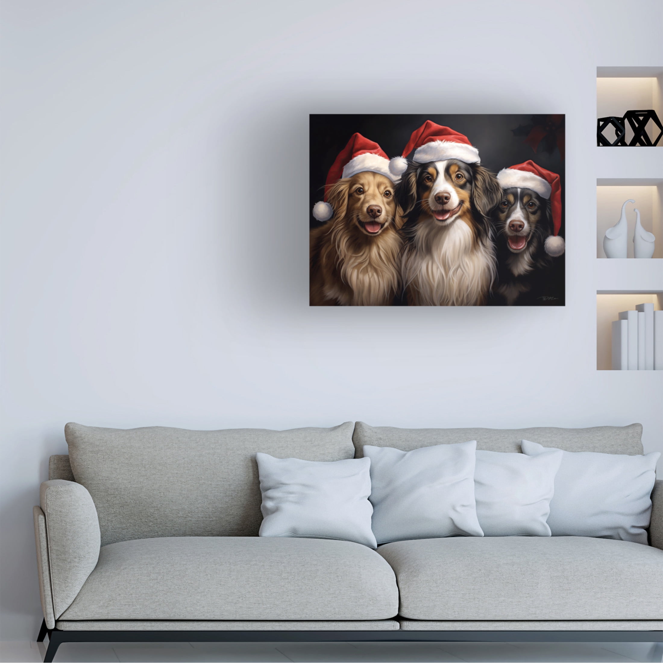 Canvas Wall Art - Momart 'Christmas Friends 6' Wall Art for Living Room, Bedroom, or Office Décor by Trademark Fine Art - 19 x 14 Inches