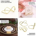 thumbnail image 4 of Efavormart 10 Pack | Gold Metal 3" Infinity Card Holder Stands, Table Number Stands, Wedding Table Place Card Menu Clips, 4 of 11