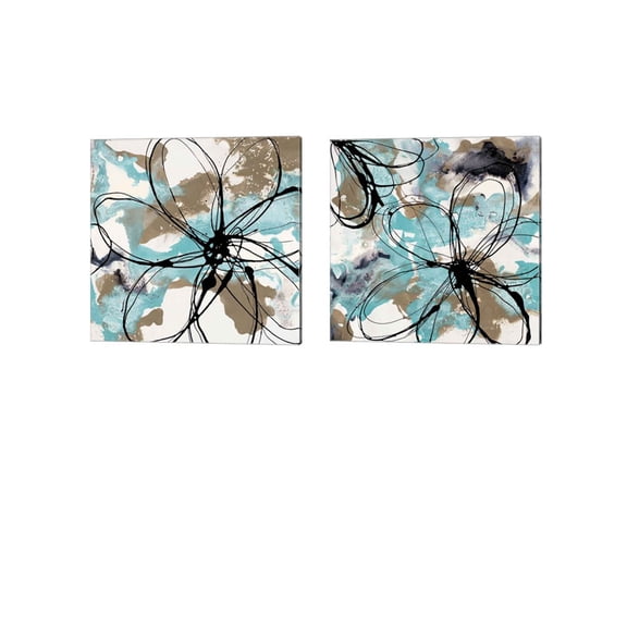 Great Art Now Free Flow by Natasha Barnes 2 Piece Canvas Art Set Each 14W x 14H