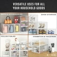 thumbnail image 5 of BINO 12-Pack Plastic Stackable Shoe Box Set - Clear | Foldable Shoe Storage Container | Sneaker Container Shoe Bins | Shoe Rack Box | Transparent Shoe Box | Portable Stacking Shoe Boxes Front Open, 5 of 5