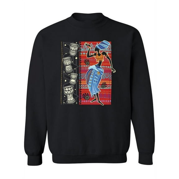 African Woman Posing Paint Sweatshirt Women -Image by Shutterstock, Female 4X-Large