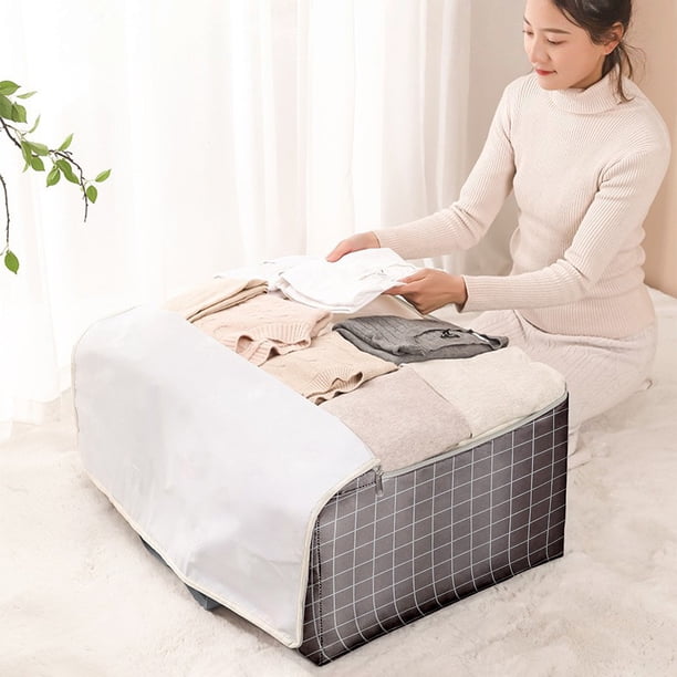 Bolsa de Almacenamiento Extragrande, Impermeable, Resistente Al Agua, Plegable, Organizadora, con Asas y Cremalleras Resistentes para Ropa de Cama, Edredones, Mantas y Ropa.