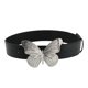 thumbnail image 2 of Cinturones de piel sintética para mujer, cinturón de cintura para mujer, hebilla de mariposa, suave, elegante para pantalones. Negro, 2 of 9