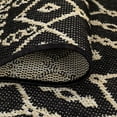 thumbnail image 4 of GlowSol 8'9" x 12'2" Large Area Rug Moroccan Geometric Indoor Outdoor Area Rug Low Pile Stain-Resistant Rugs for Living Room Bedroom Patio Backyard, Black, 4 of 7