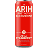 ARIH Postbiotic Energy Drink, Zero Sugar Clean Energy Drink with 100mg Natural Caffeine, Jolly Strawberry, 12 fl oz