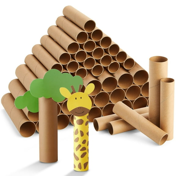 Bright Creations Paper Towel Tubes - 50-Pack Brown Cardboard Tubes, 2 Sizes (1.2 x 6 in & 1.7 x 7.5 in) - Cardboard Roll Crafts & DIY Art Projects
