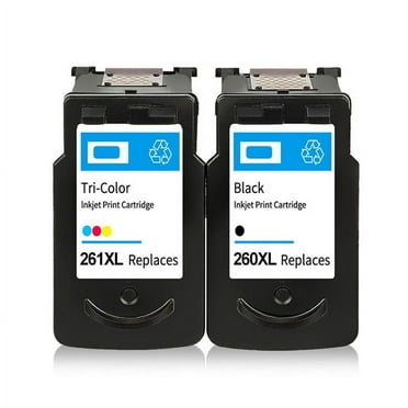 Replacement PG-260XL PG 260 XL CL-261XL CL 261 XL High Yield Ink Cartridge compatible for Canon PIXMA TS5300 TS5320 TR7020 TS6420 TR7022 Printer (Black and Tri-Color, 2 Pack)
