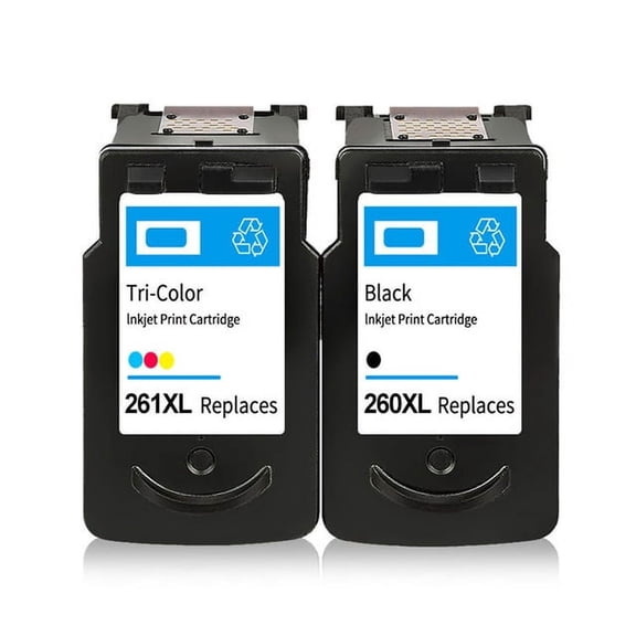 Replacement PG-260XL PG 260 XL CL-261XL CL 261 XL High Yield Ink Cartridge compatible for Canon PIXMA TS5300 TS5320 TR7020 TS6420 TR7022 Printer (Black and Tri-Color, 2 Pack)